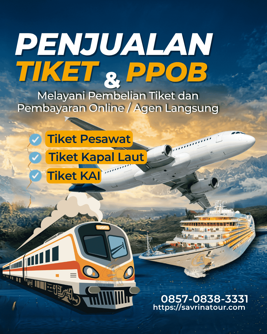 Gak Pake Ribet! Ini Keuntungan Pesan Tiket Pesawat dan Kapal Laut di Savrina Tour